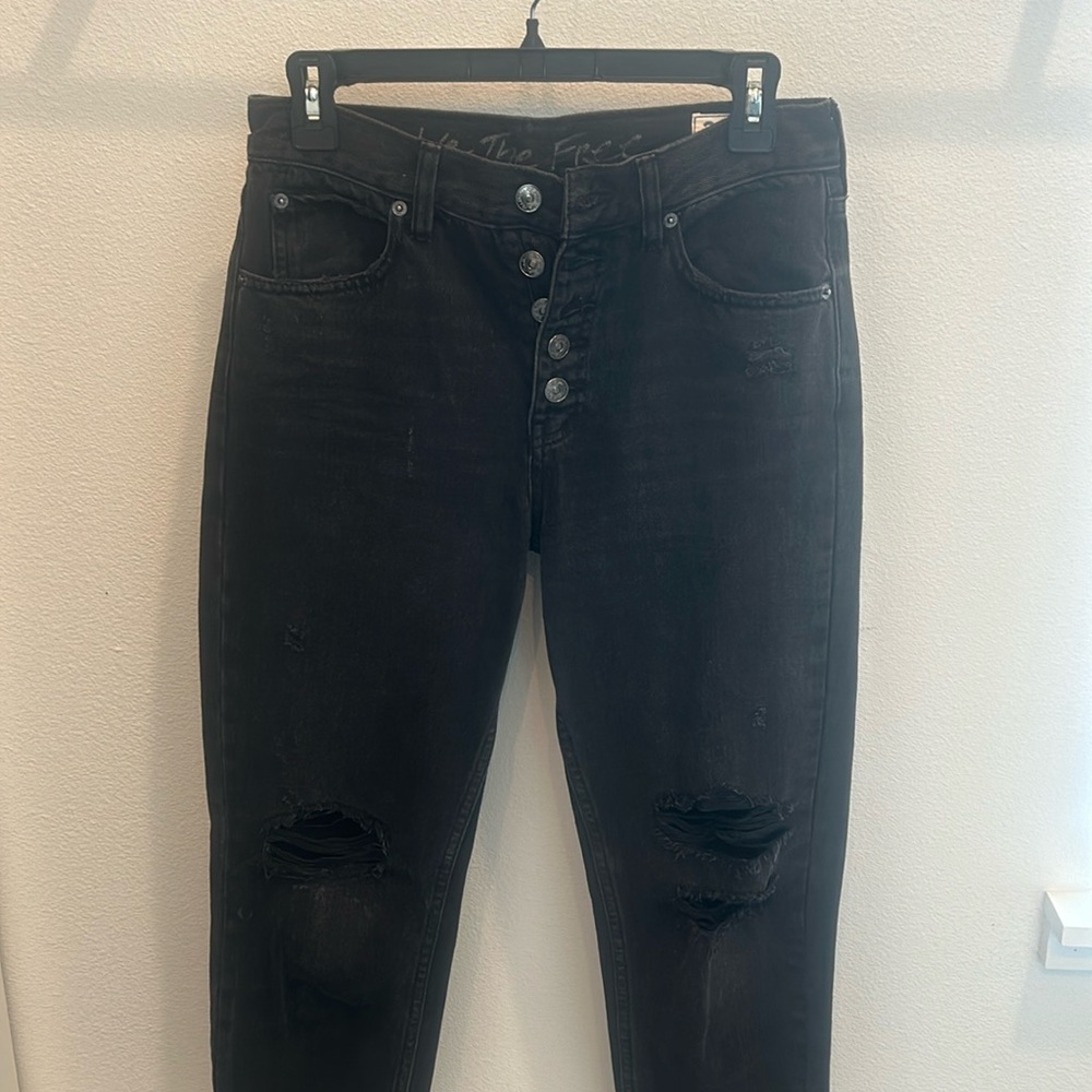 Free People High Rise Distressed Denim